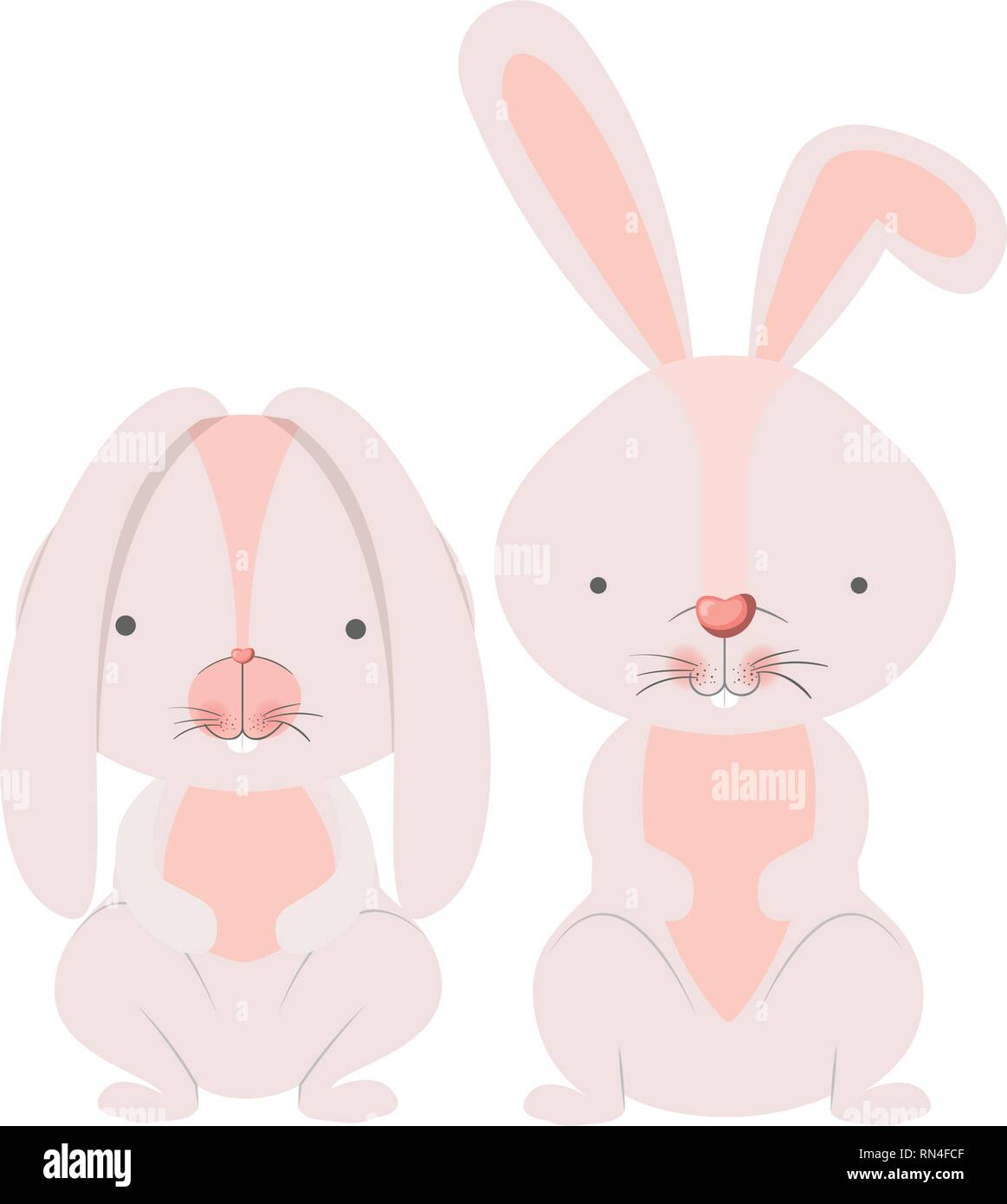 cute rabbits isolated icon Stock Vector Image & Art - Alamy