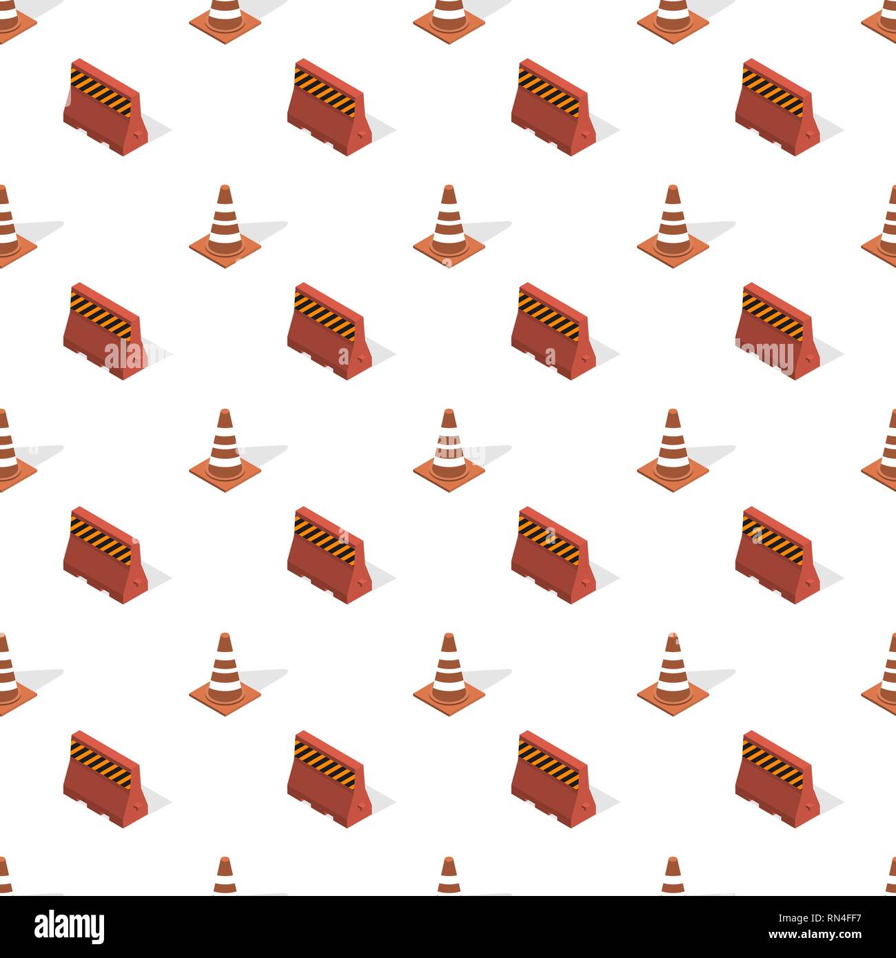 Seamless background from a set of under construction design elements, vector illustration. Stock Vector