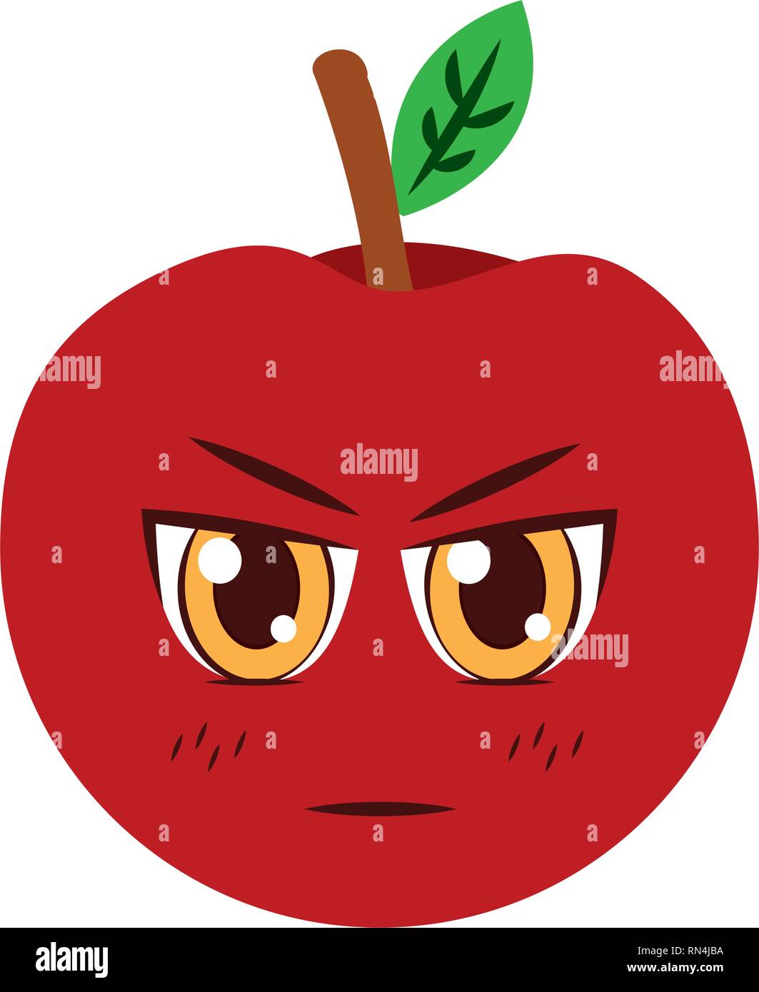 kawaii apple cartoon character Stock Vector