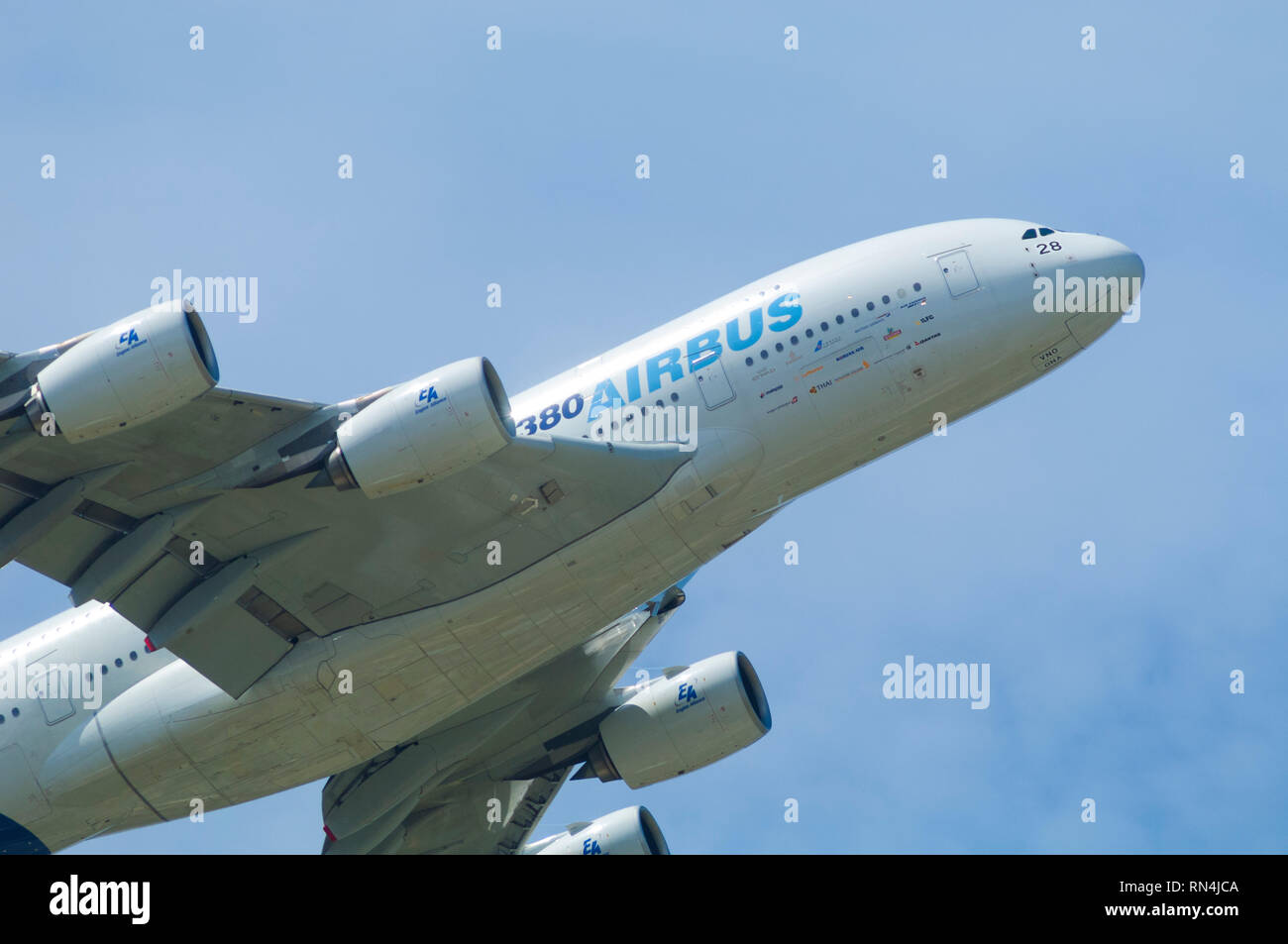 France, Seine Saint denis (93), Paris-Le Bourget airport, International Paris Air Show 2009, Airbus A380 with Engine Alliance GP7200 motors Stock Photo
