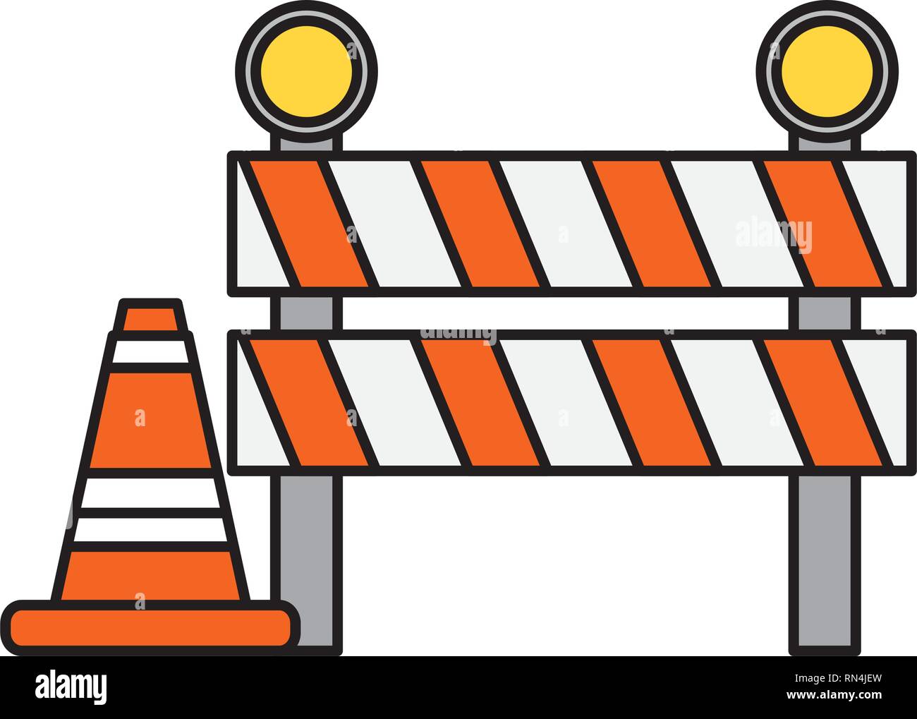 traffic barrier and cone Stock Vector Image & Art - Alamy
