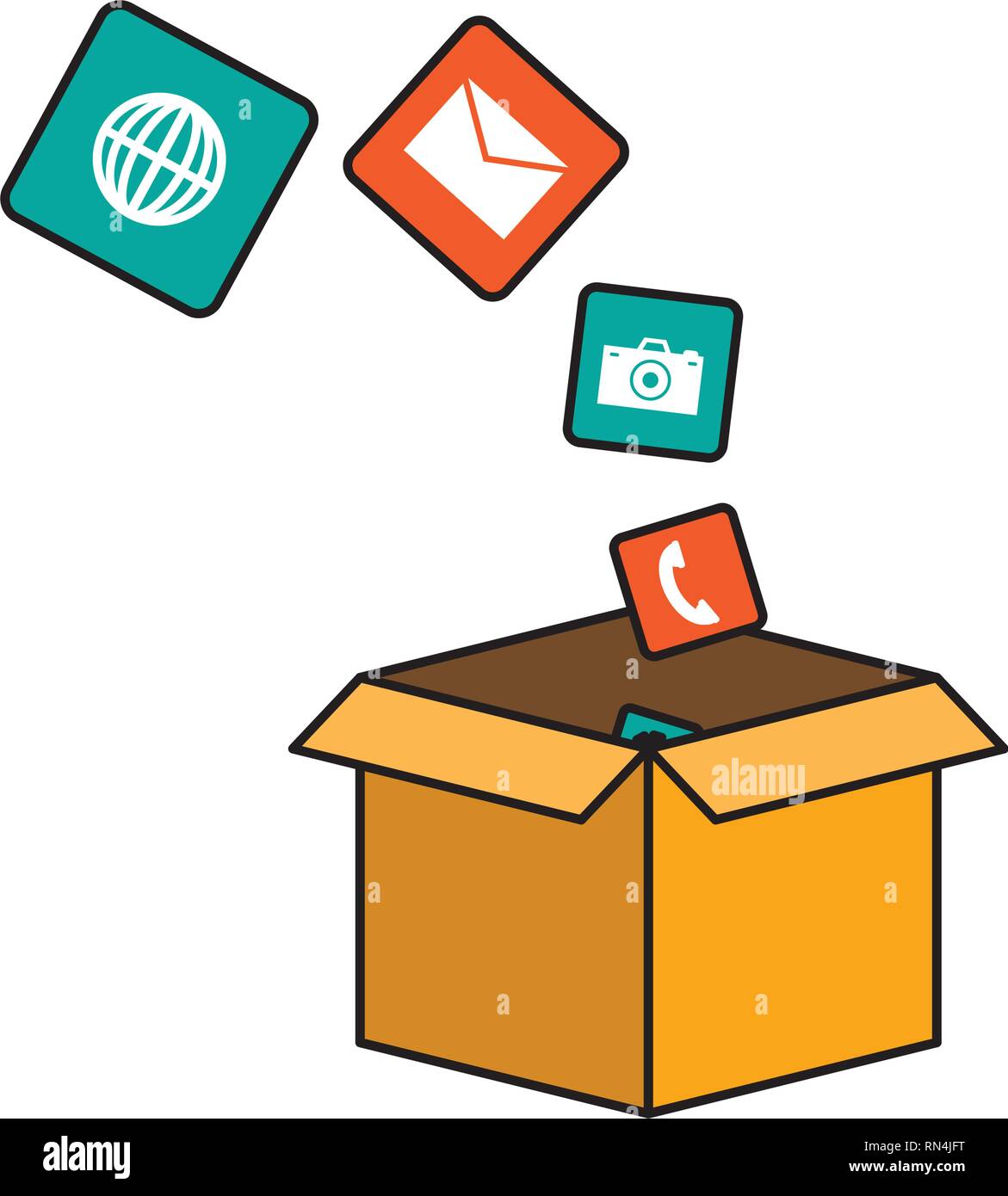 Mobile loading crane container Stock Vector Images - Alamy