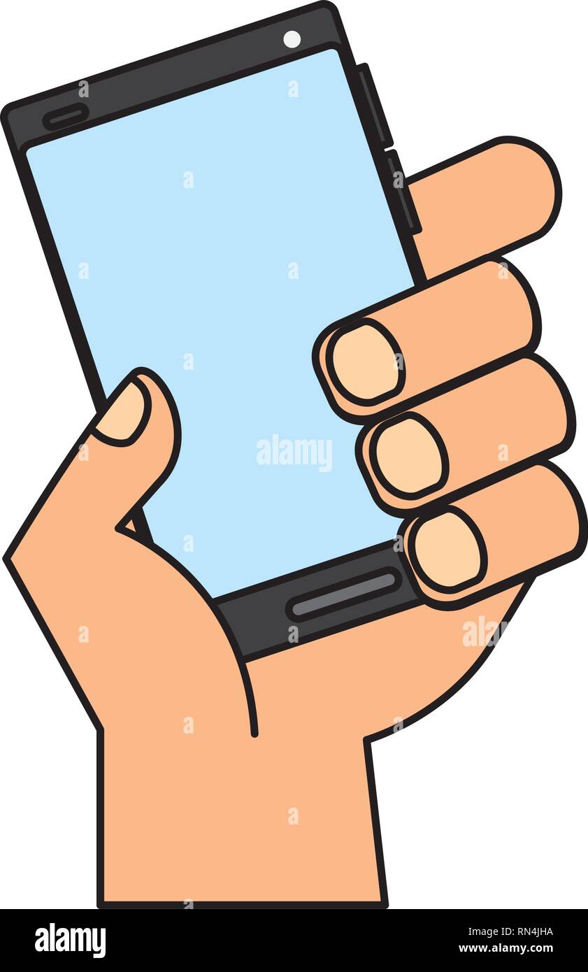 hand holding cellphone Stock Vector Image & Art - Alamy