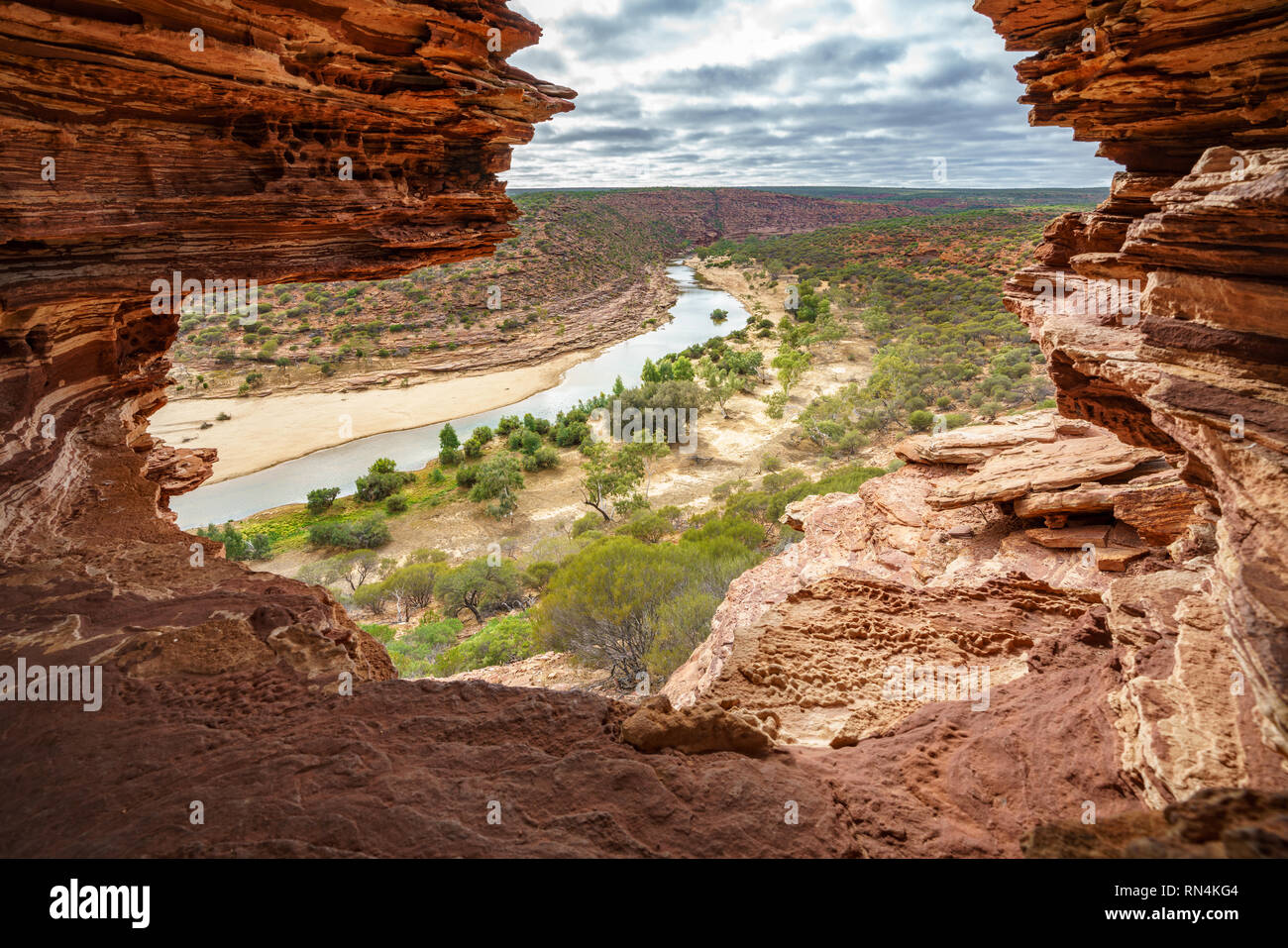 natures window in the desert of kalbarri national park, western australia Stock Photo