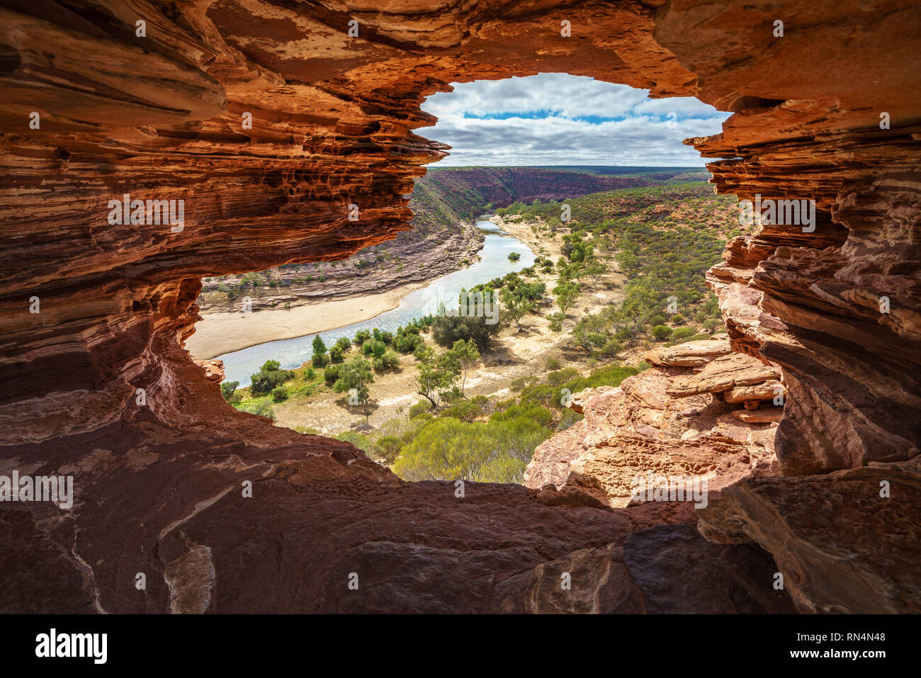 natures window in the desert of kalbarri national park, western australia Stock Photo