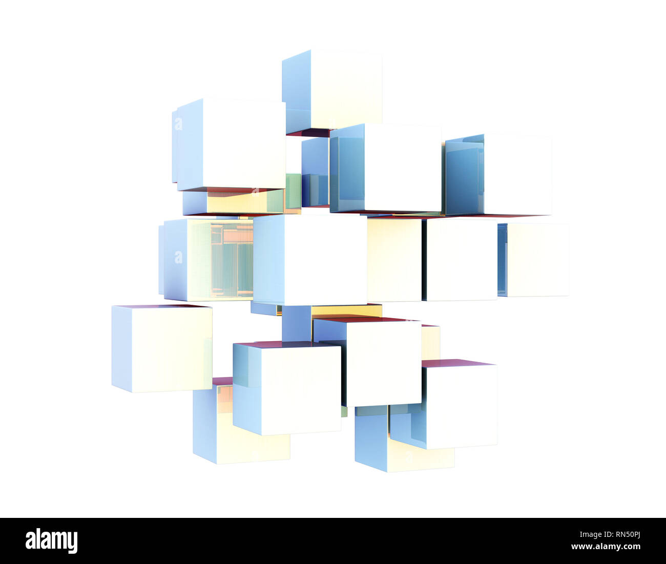Cube Intelligent Technology, Network Program and Data Stock Photo