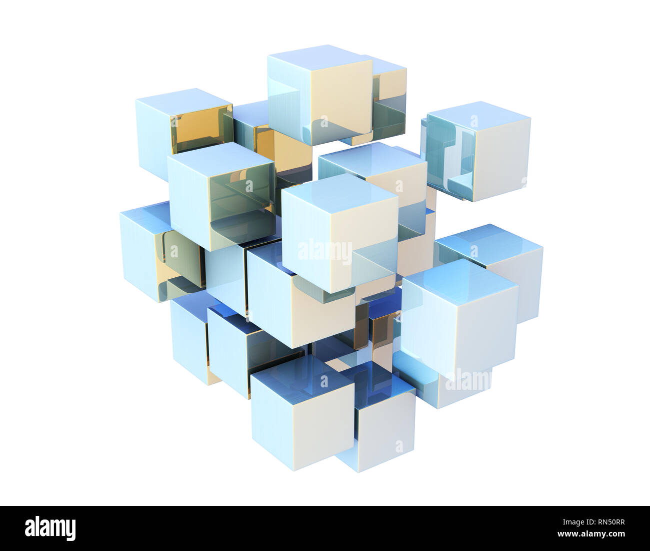 Cube Intelligent Technology, Network Program and Data Stock Photo