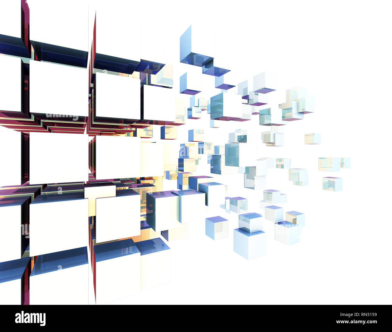 Cube Intelligent Technology, Network Program and Data Stock Photo