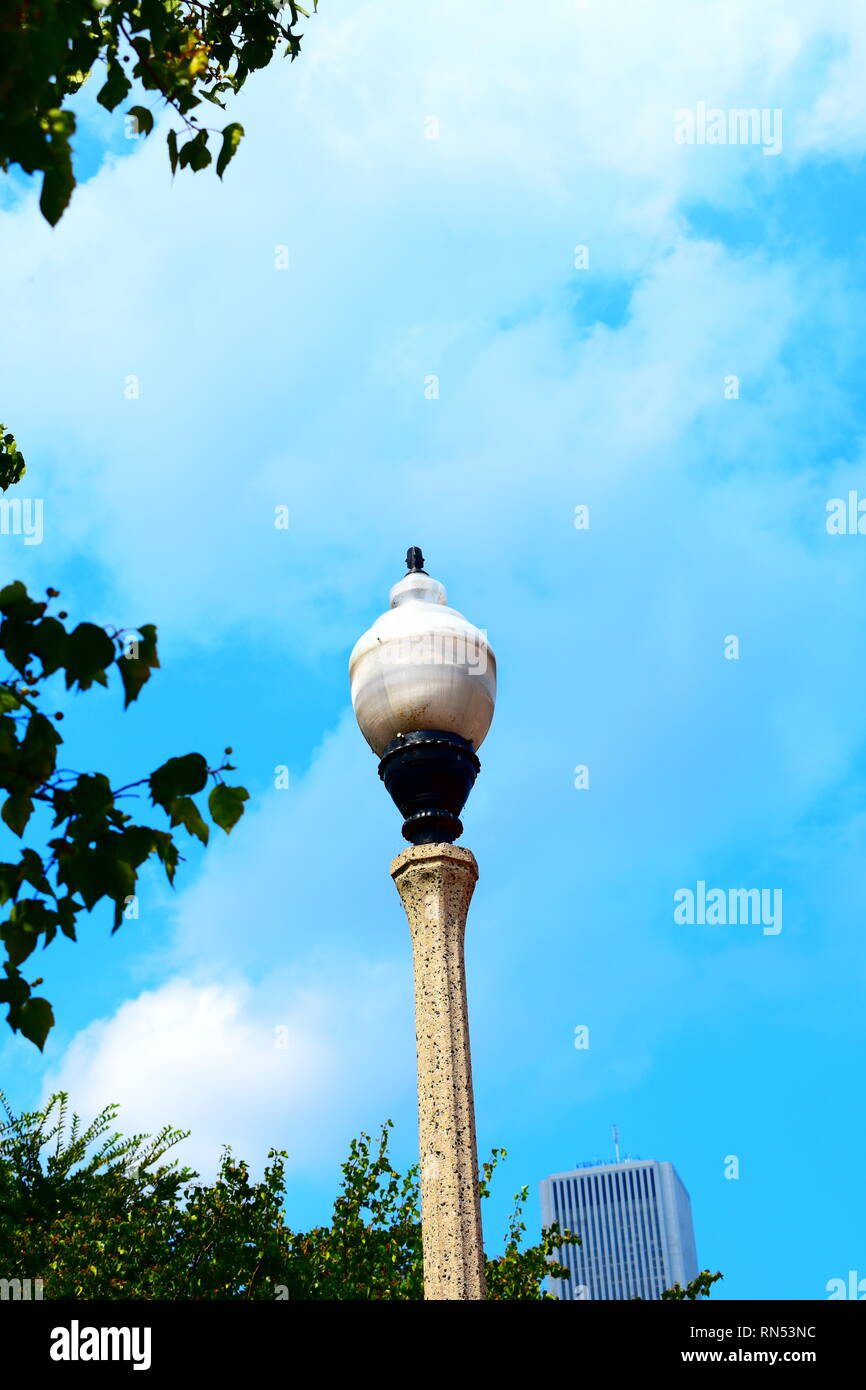 Lamp post in downtown Chicago, Illinois Stock Photo Alamy