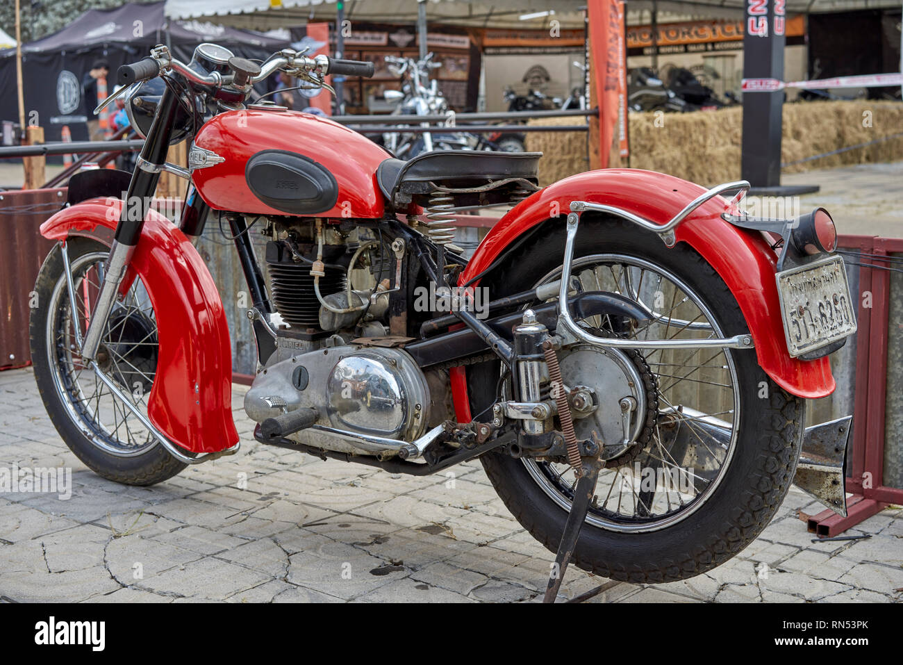Ariel Red Hunter 500 cc motorcycle vintage 1949 British motorbike Stock Photo