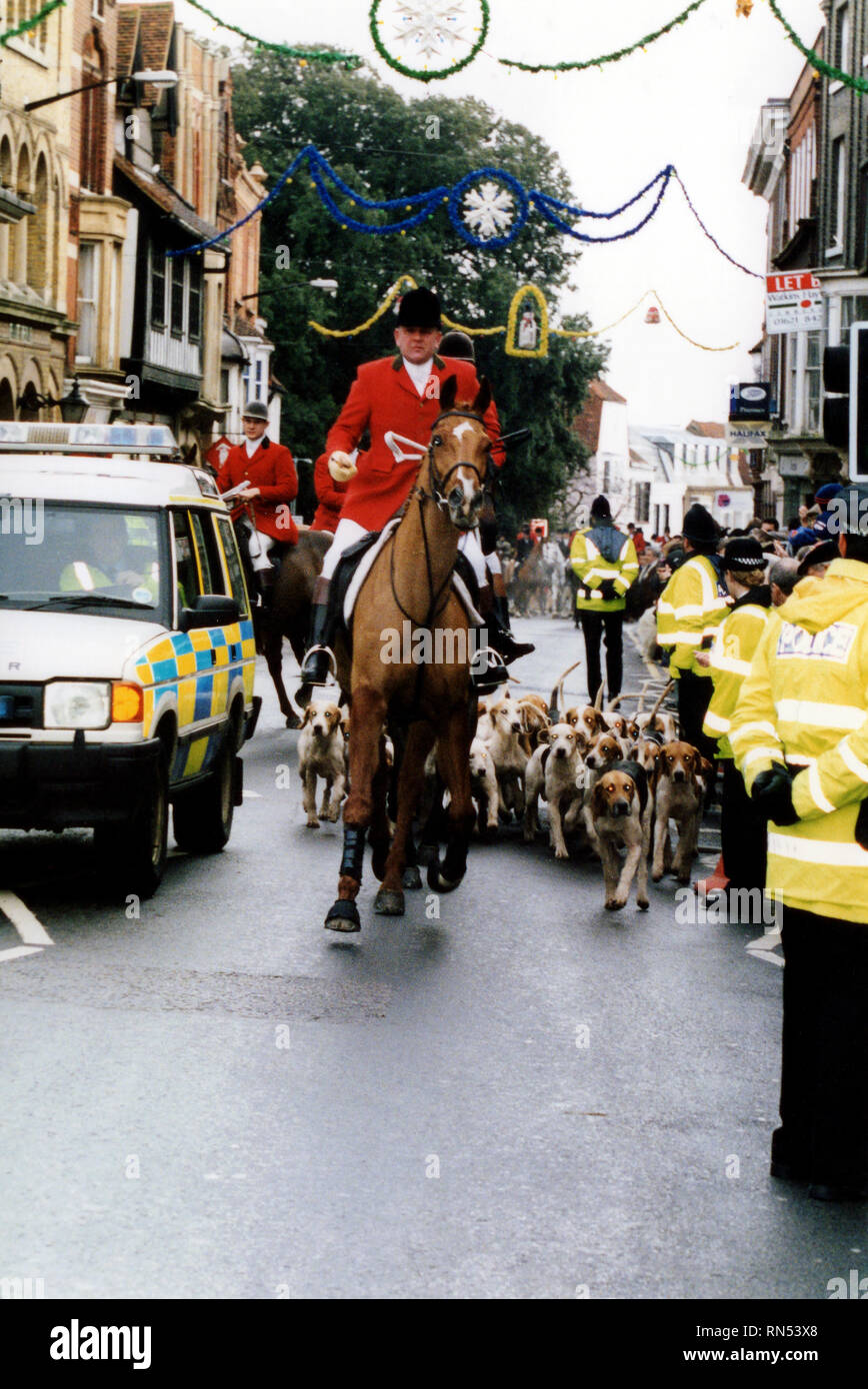 Essex Farmers & Union Hunt Ride through Maldon Stock Photo