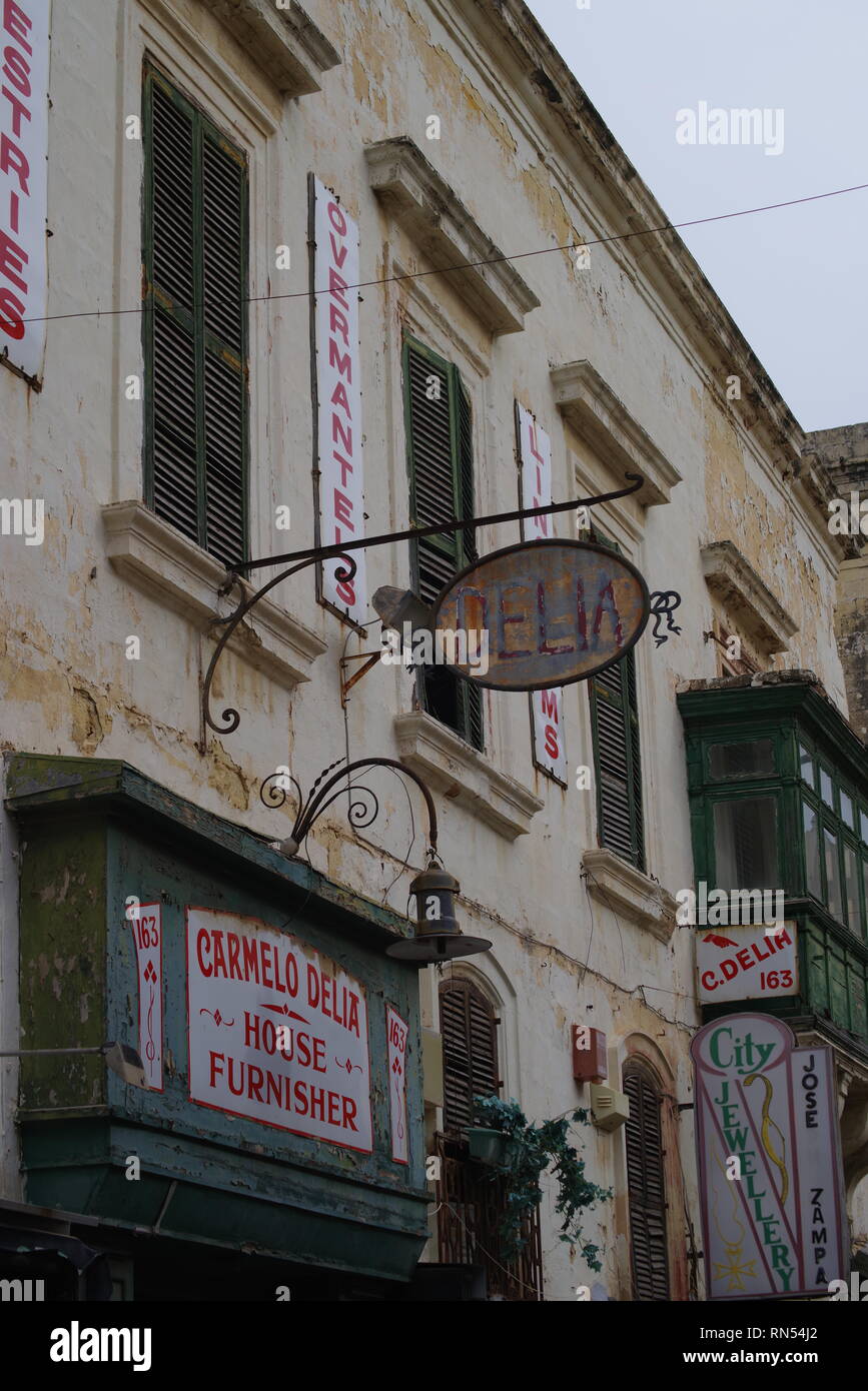 Vintage Signs, Valletta, Malta Stock Photo Alamy