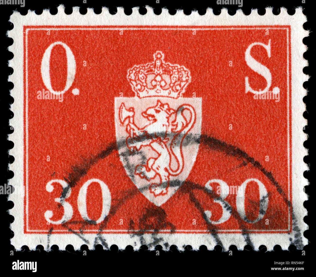 Postage stamp from Norway in the Offentlig Sak series issued in 1951 Stock Photo