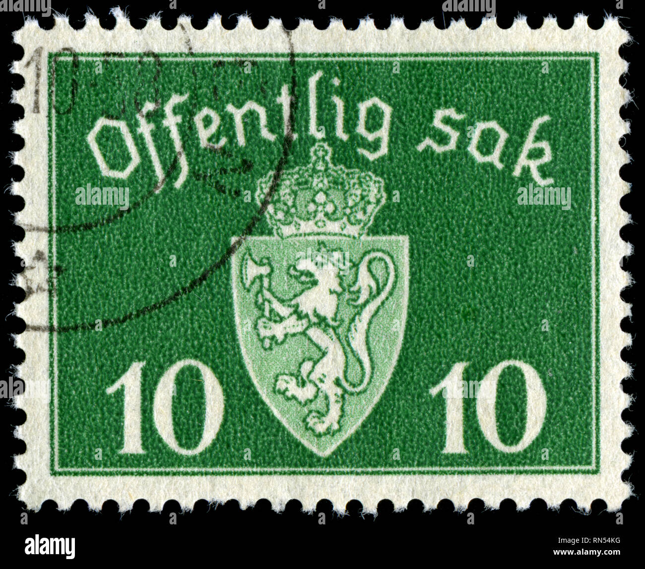 Postage stamp from Norway in the Offentlig Sak series issued in 1937 Stock  Photo - Alamy