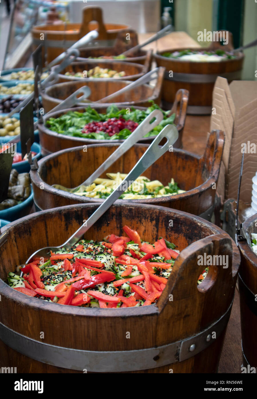 Fresh Street food at St Nics Market in Bristol Stock Photo
