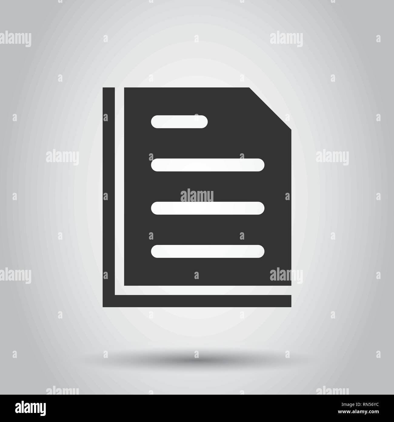Document note icon in flat style. Paper sheet vector illustration on ...