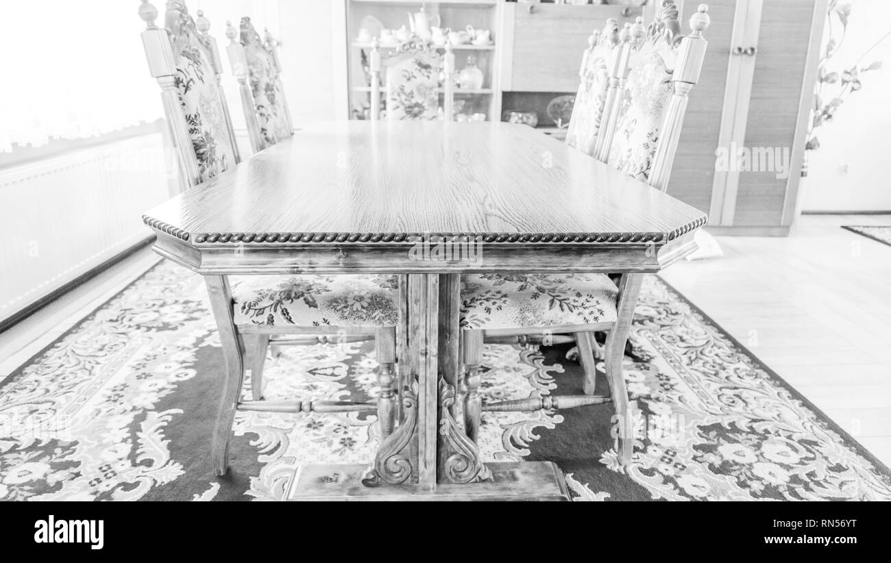 Terrace white chairs table Black and White Stock Photos & Images - Alamy
