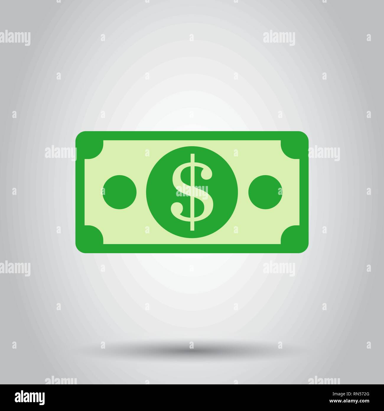 Dollar currency banknote icon in flat style. Dollar cash vector ...
