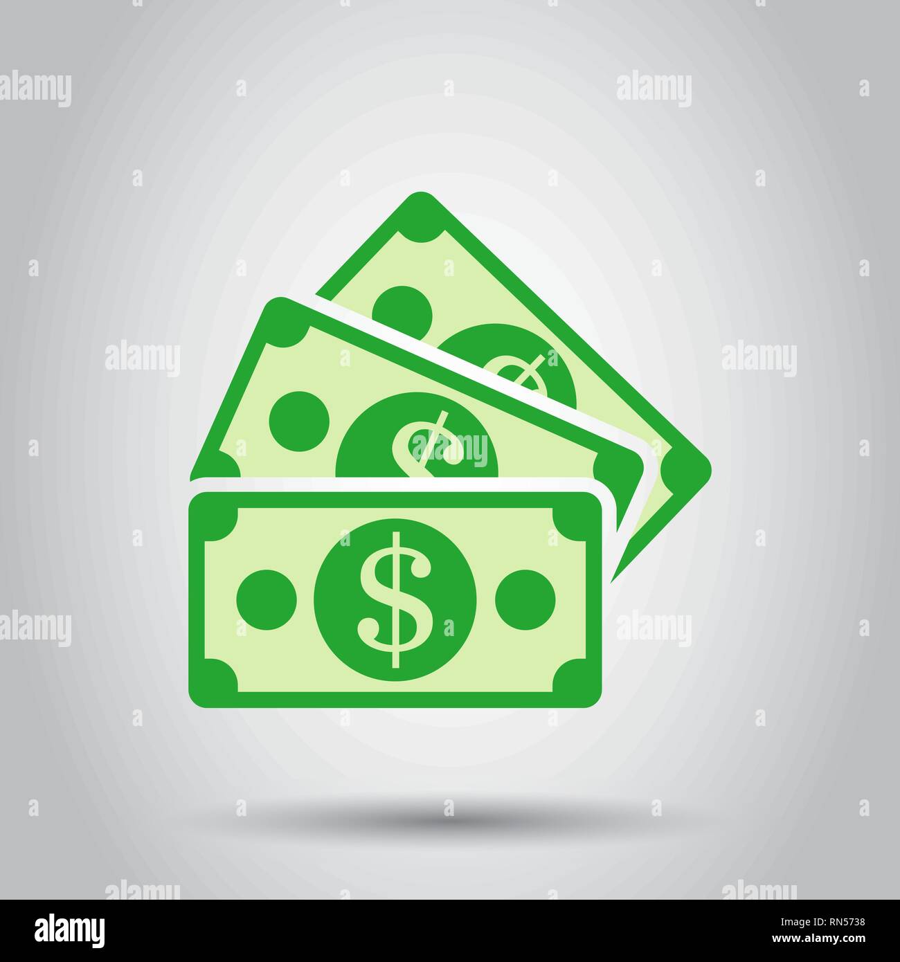 Dollar currency banknote icon in flat style. Dollar cash vector ...