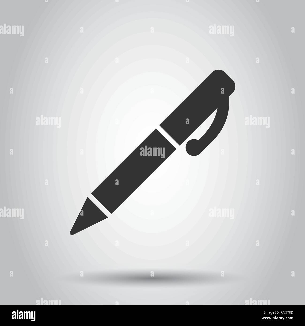 Pen icon in flat style. Highlighter vector illustration on white background. Business concept. Stock Vector