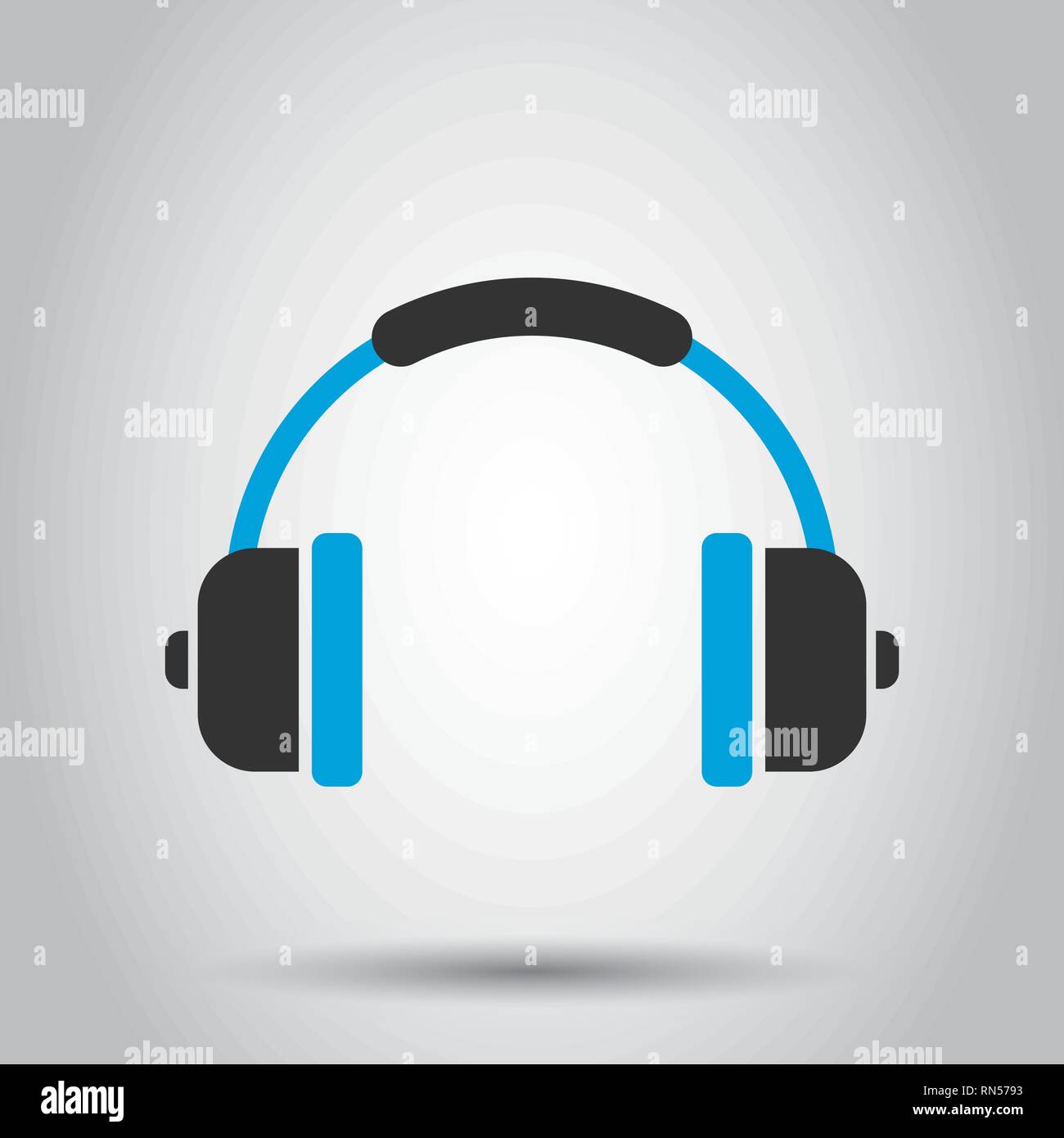 Headphone headset icon in flat style. Headphones vector illustration on ...