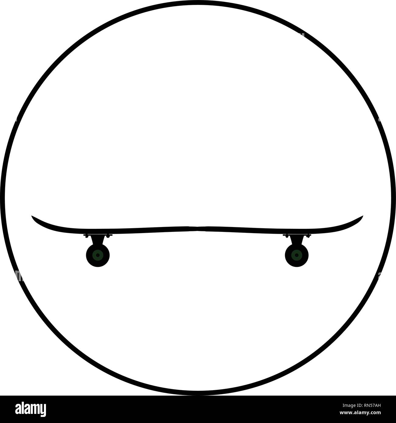 black skateboard flat silhouette design vector illustration. Stock Vector