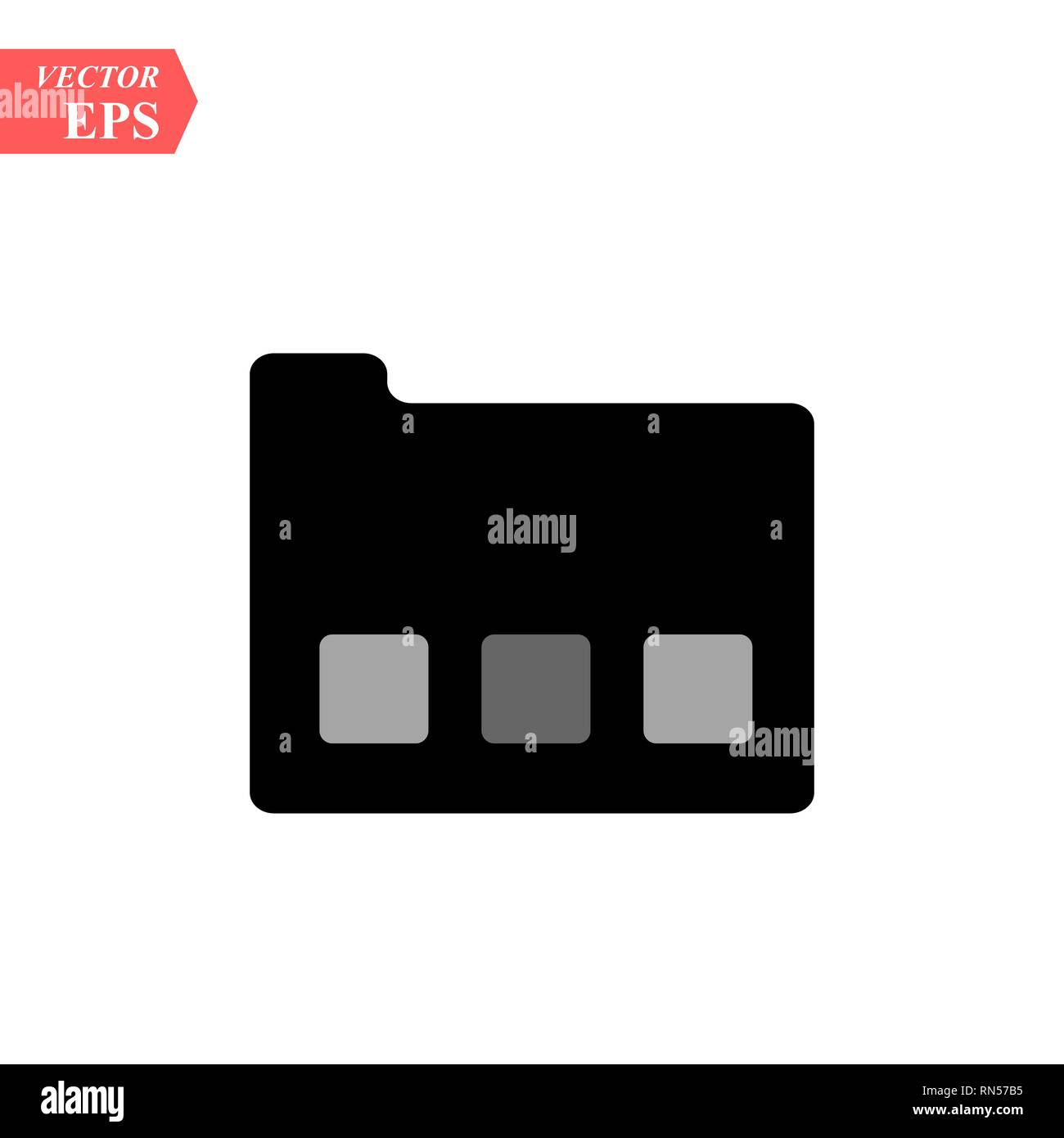 Folder Icon in trendy flat style isolated on grey background, for your ...