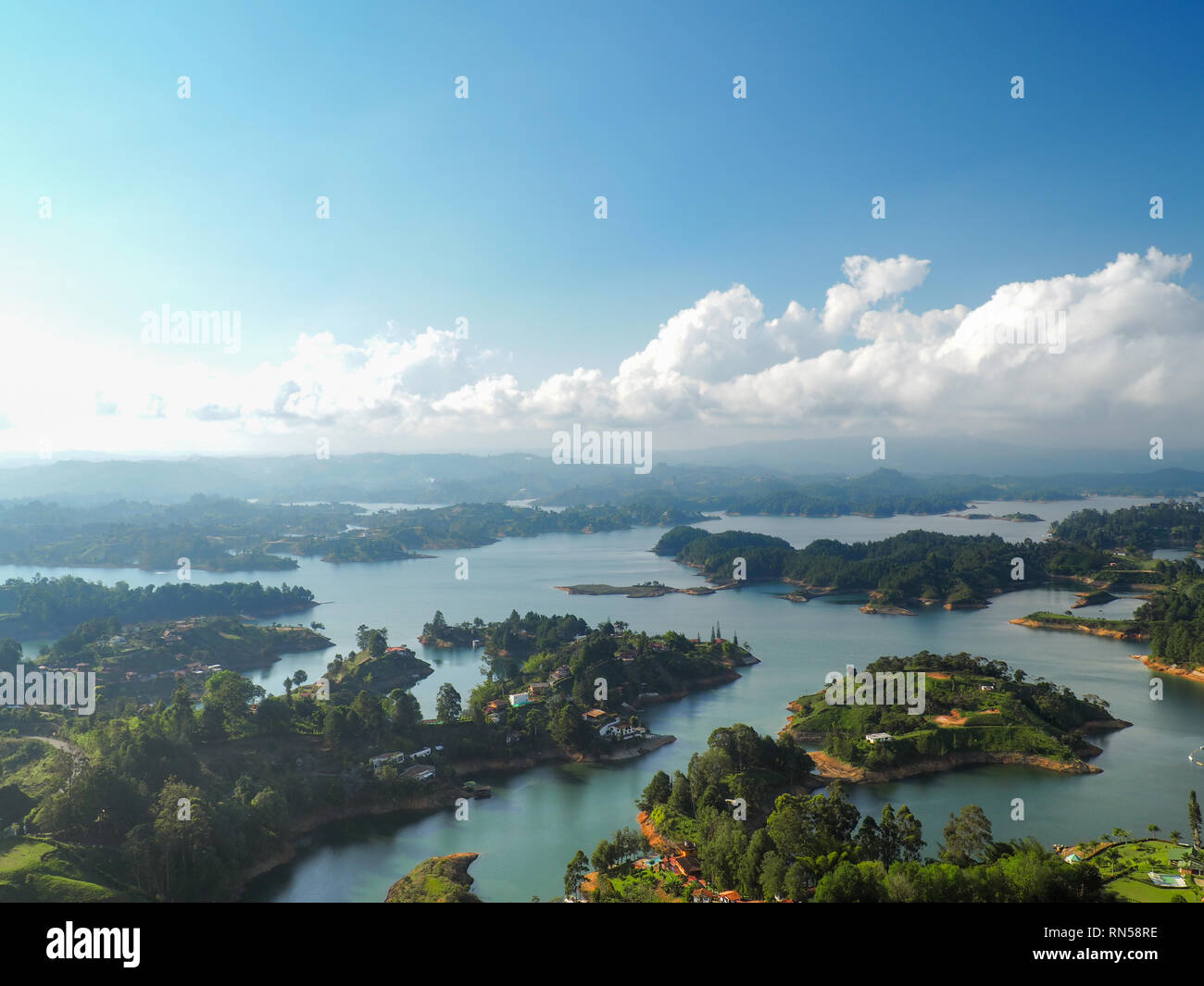 Overlooking the lakes of Guatapé, Colombia Stock Photo