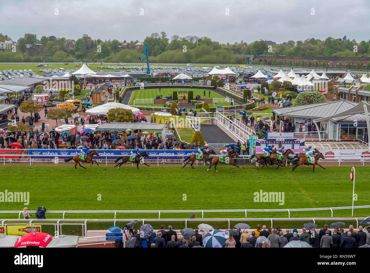 The Chester Vase race meeting at Chester Races. Stock Photo