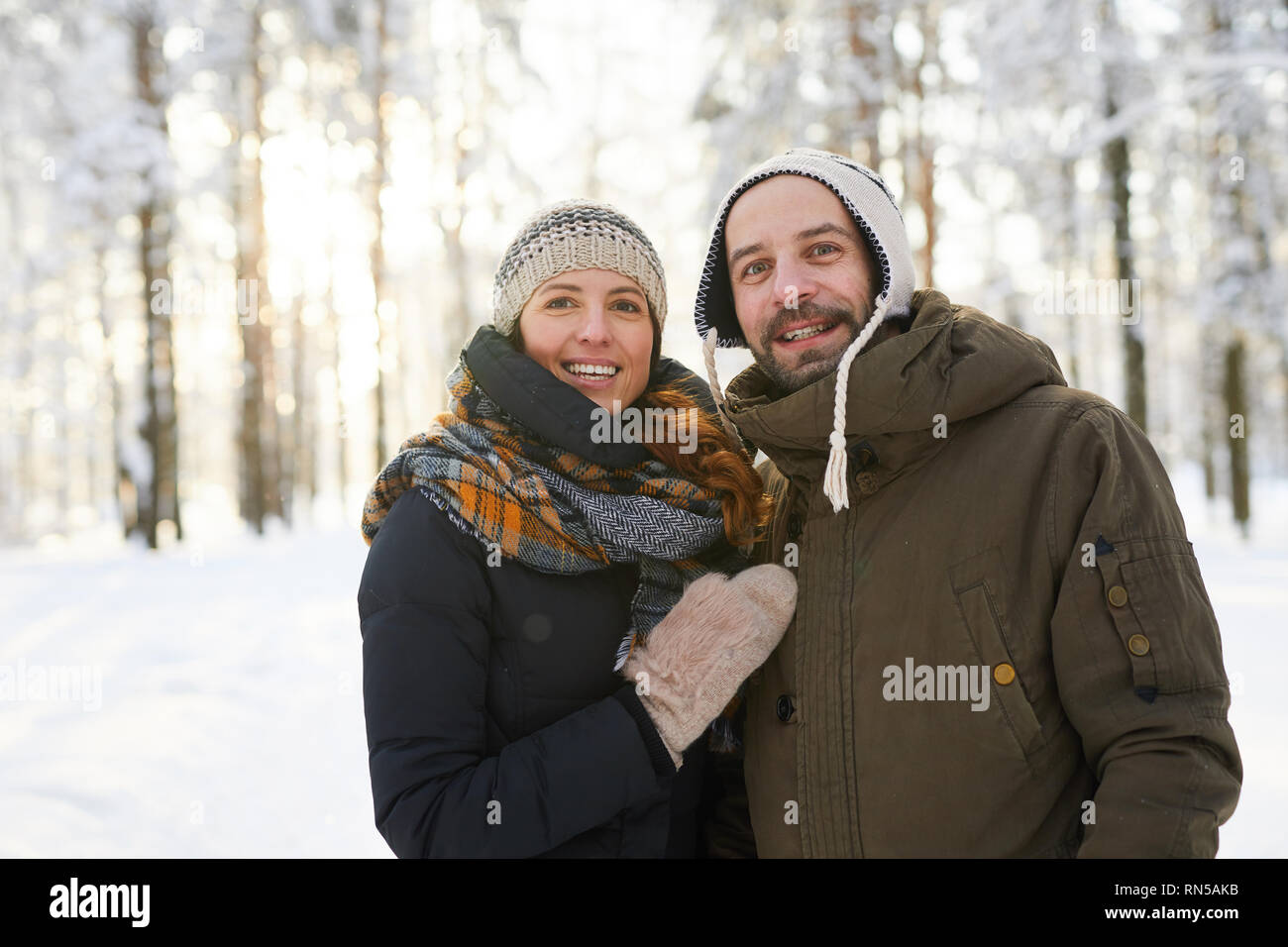 Romantic couple hugging in woods hi-res stock photography and images ...