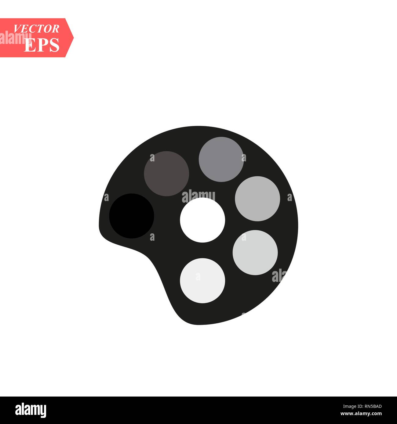 Painting Palette Flat Icon On White Background eps10 Stock Vector