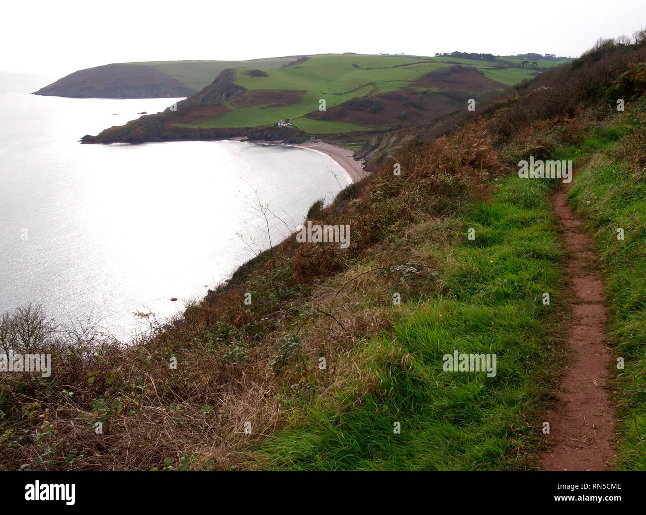 Southwest coast path near Brixham, Devon, UK Stock Photo