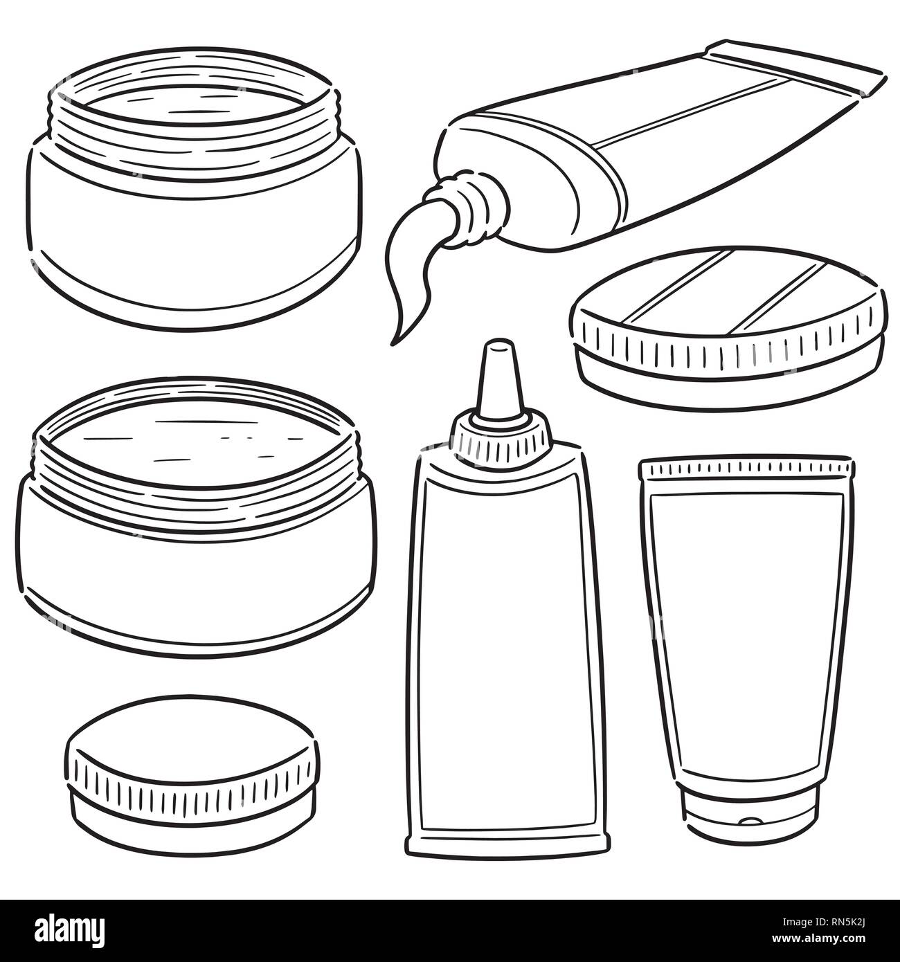 vector set of topical cosmetic and topical medicine Stock Vector