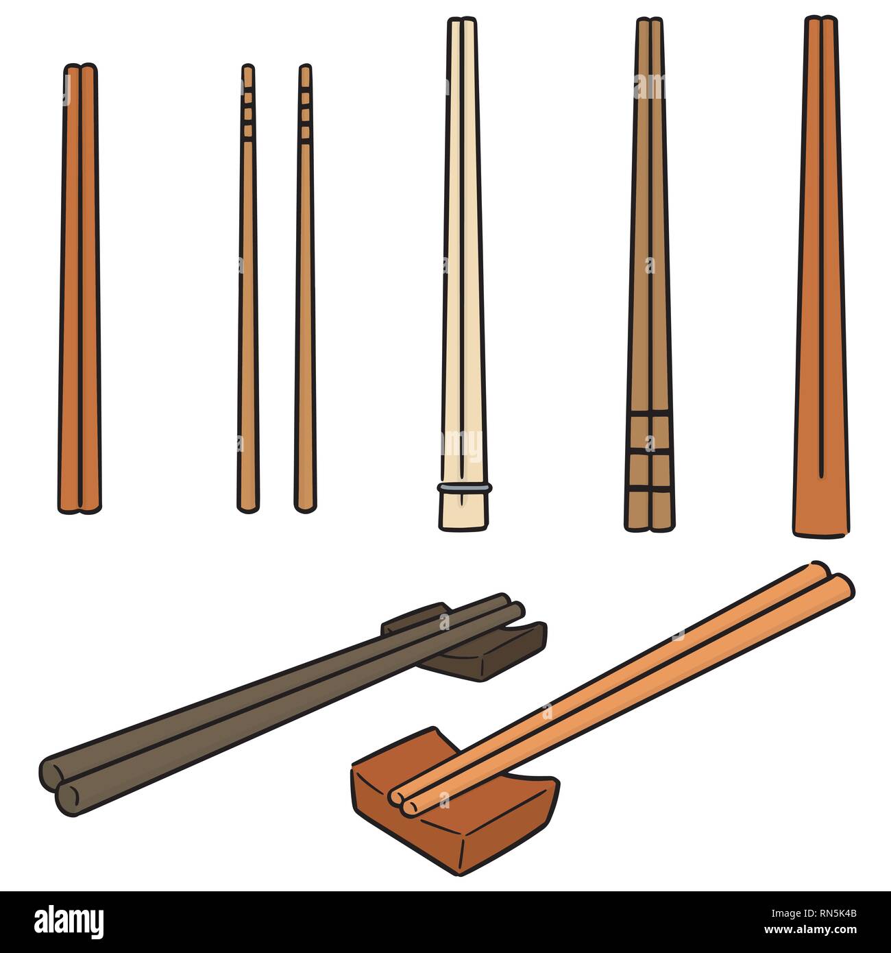 vector set of chopsticks Stock Vector Image & Art Alamy