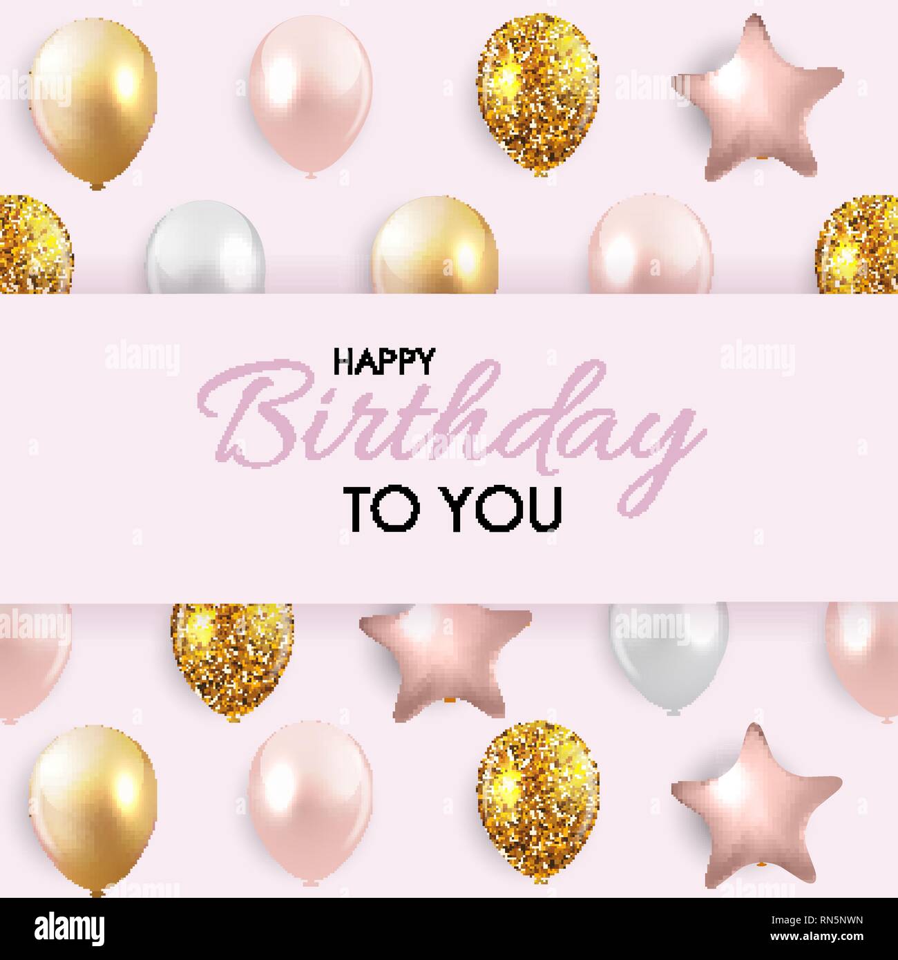 Glossy Happy Birthday Balloons Background Vector Illustration eps10