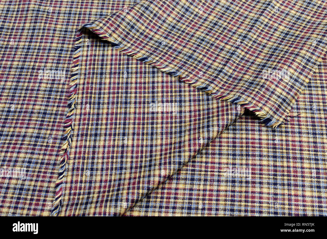 Multicolored wool fabric for shops and Internet sites Stock Photo