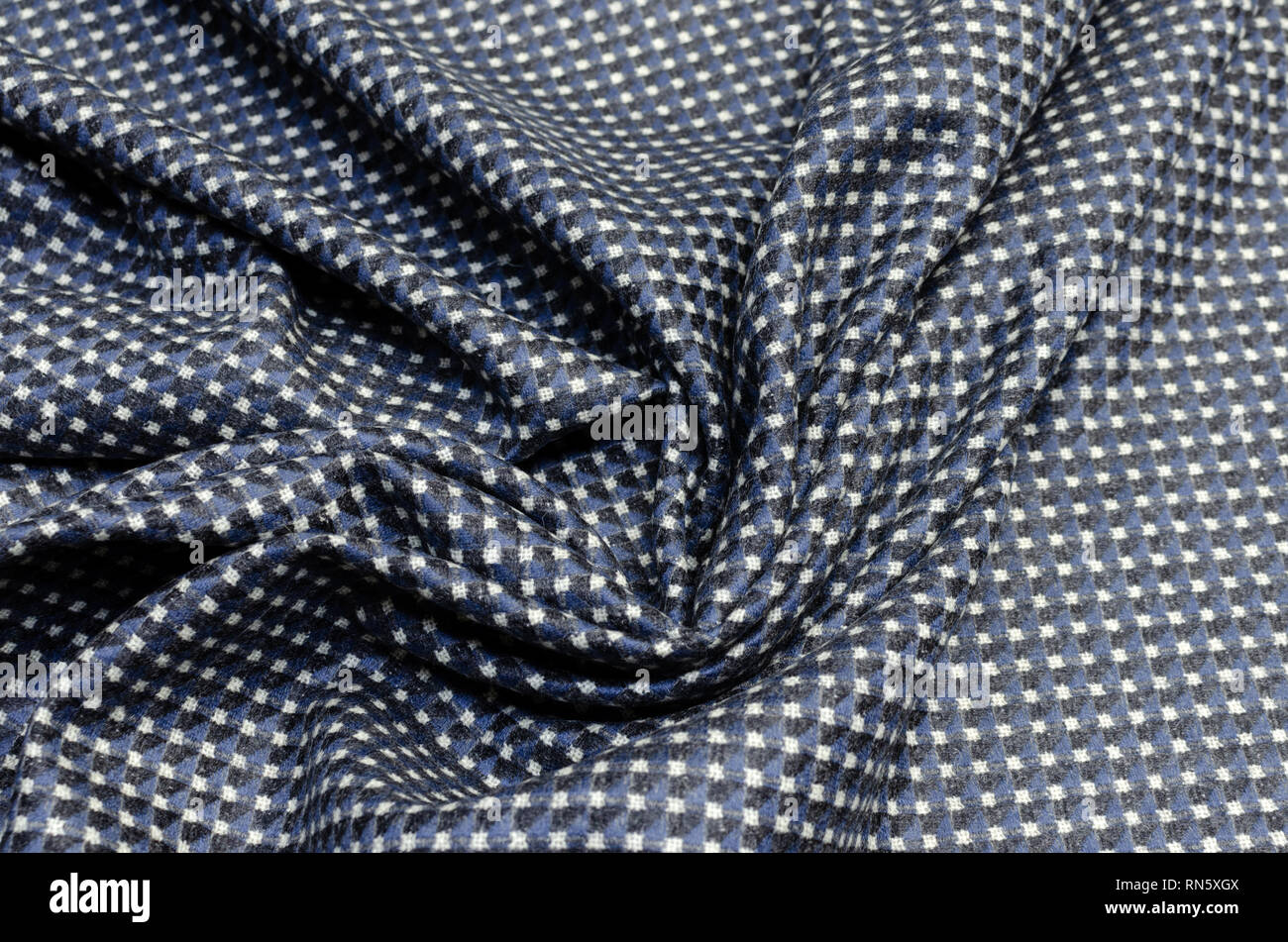 Wool blue-gray-black color cell Stock Photo