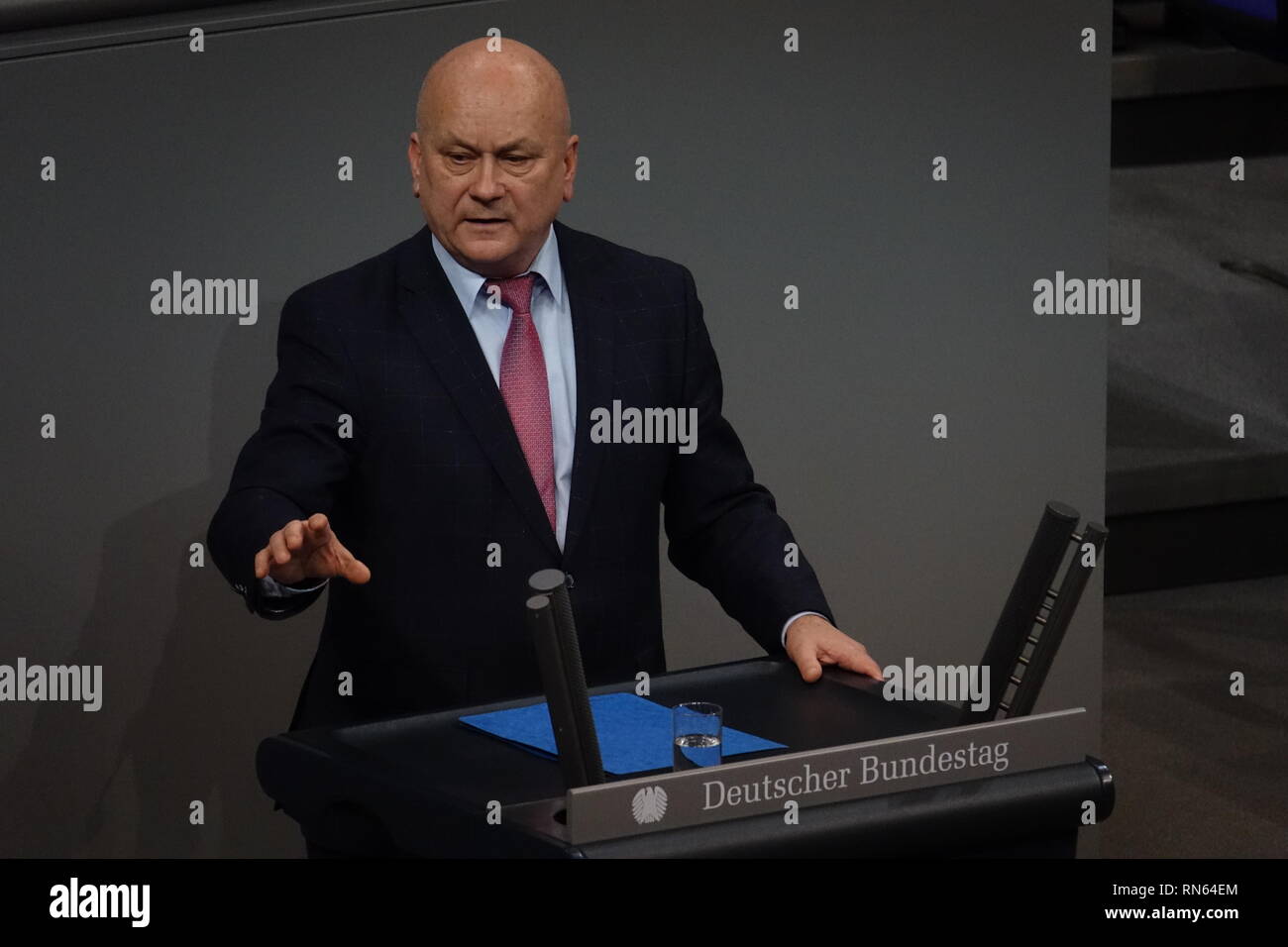 Berlin, Germany. 14th Feb, 2019. Manfred Grund (CDU) speaks during a security policy debate in the Bundestag. Credit: Sven Braun/dpa/Alamy Live News Stock Photo