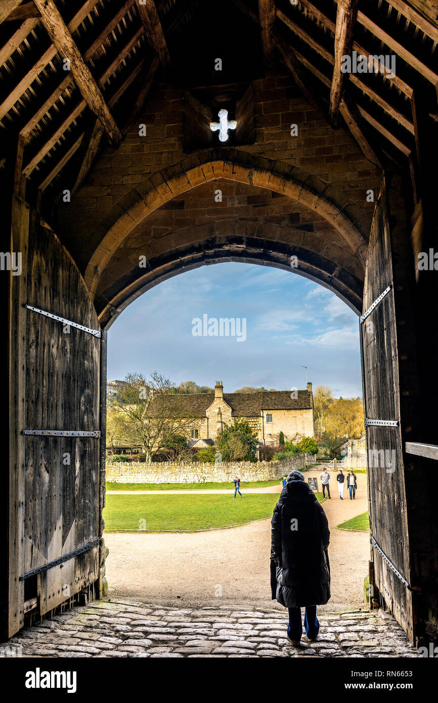 Bradford-on-Avon, Wiltshire, UK. 17th February 2019. A visitor admires ...