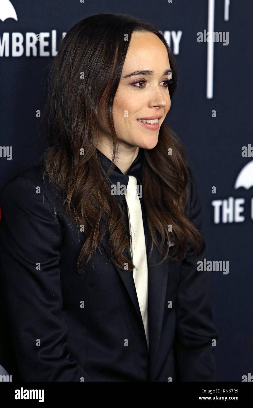 Los Angeles, USA. 13th Feb, 2019. Ellen Page at the premiere of the Netflix TV series 'The Umbrella Academy' at ArcLight Hollywood. Los Angeles, 12.02.2019 | usage worldwide Credit: dpa/Alamy Live News Stock Photo