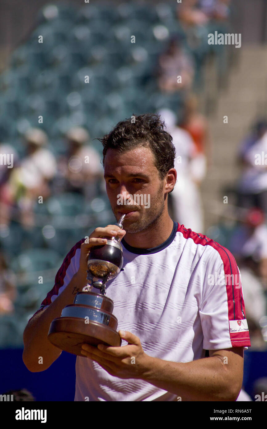 Buenos Aires, Federal Capital, Argentina. 17th Feb, 2019. Marco Cecchinato is the Champion of the ATP 250 of the Argentina Open 2019 after winning in two straight sets 6-1; 6-2 to the Argentinian Diego Swartzman. Credit: Roberto Almeida Aveledo/ZUMA Wire/Alamy Live News Stock Photo