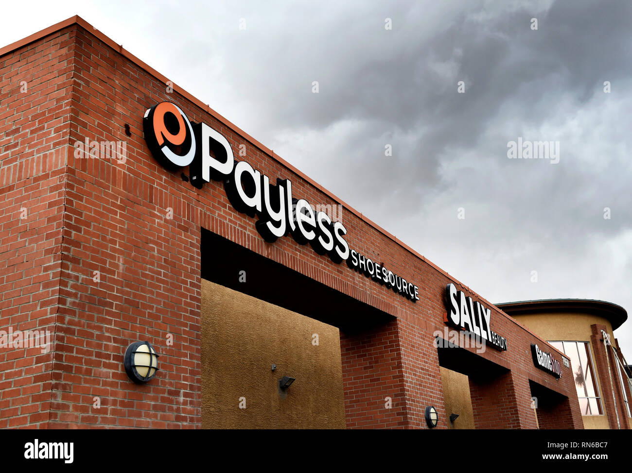 Las Vegas, Nevada, USA. 17th Feb, 2019. A Payless ShoeSource store is seen on February 17, 2019 in Las Vegas, Nevada. The Kansas based discount shoe store kicked off liquidation sales Sunday, attracting not only bargain shoppers but longtime fans of the store, which confirmed Friday it is ceasing all operations in the U.S. and Puerto Rico. Credit: David Becker/ZUMA Wire/Alamy Live News Stock Photo