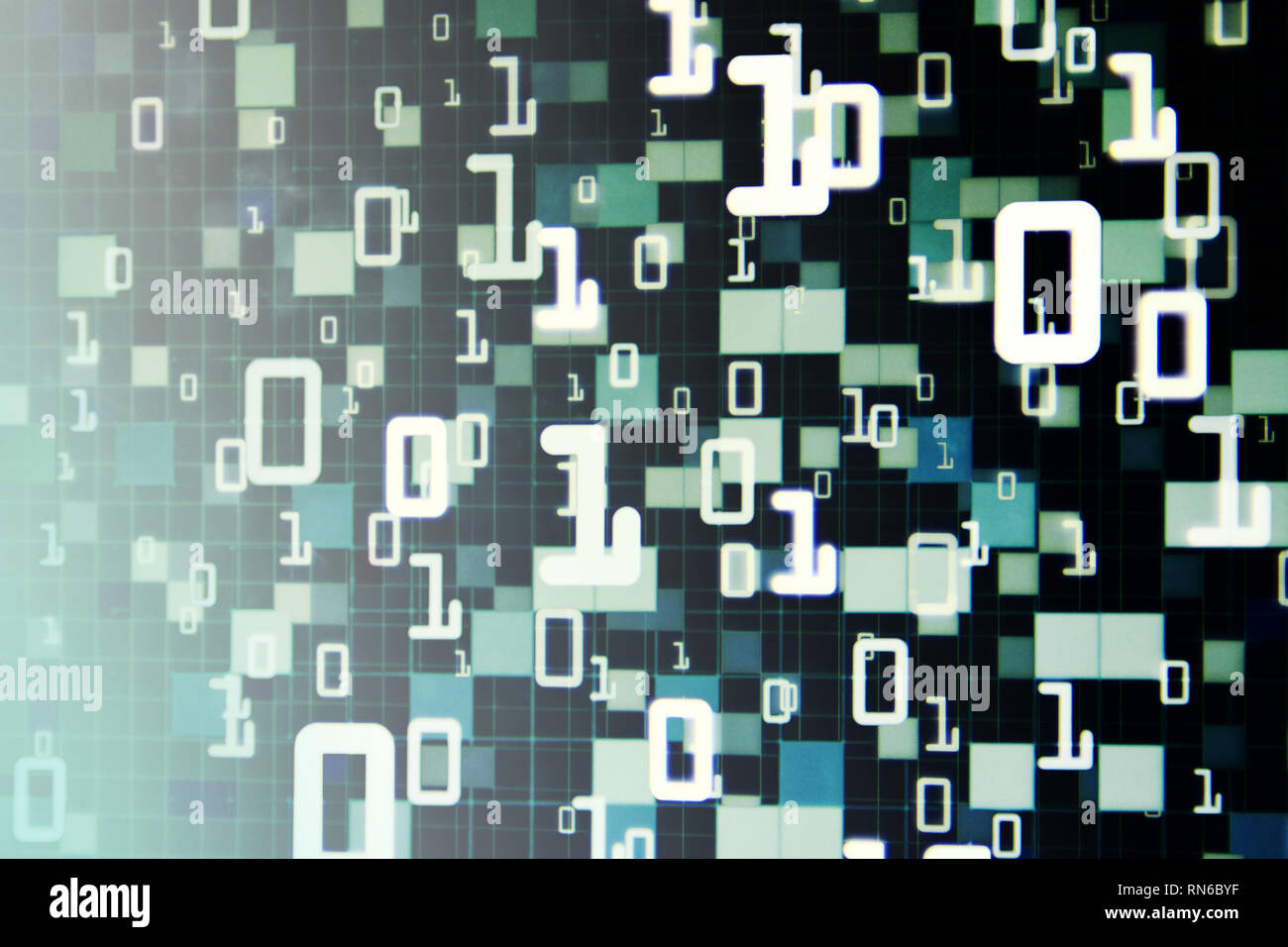 Matrix Futuristic space theme multiple exposure binary numbers moving ...