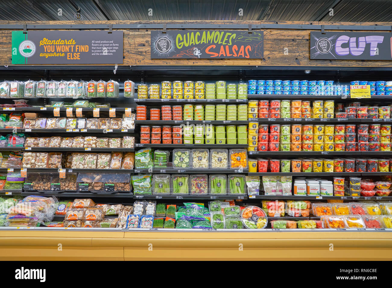 Fruit sits on display inside a Whole Foods Market in New York