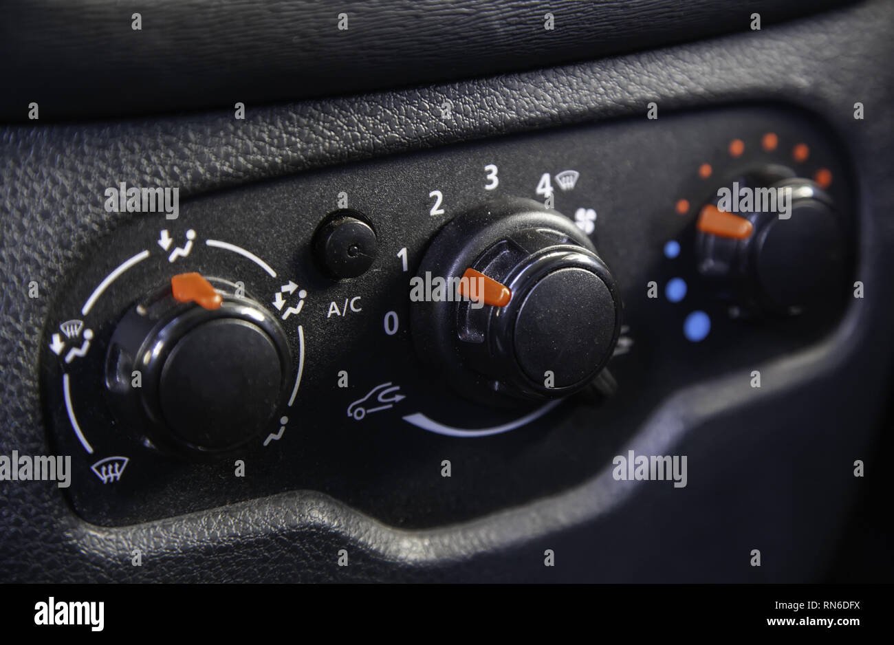 Car air conditioning controls, detail of comfort and luxury Stock Photo