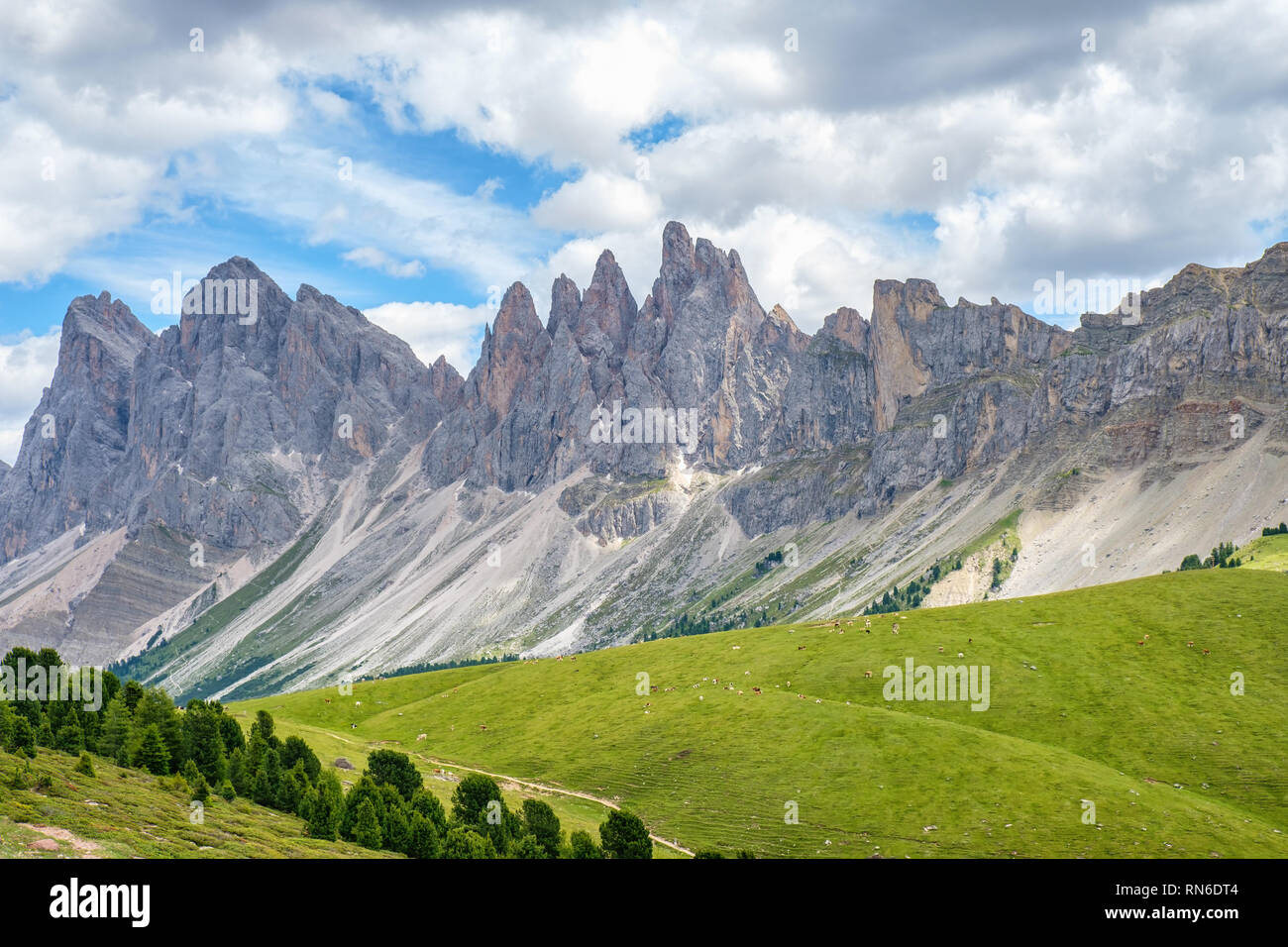 Dolomites mountain view with high peaks Stock Photo - Alamy