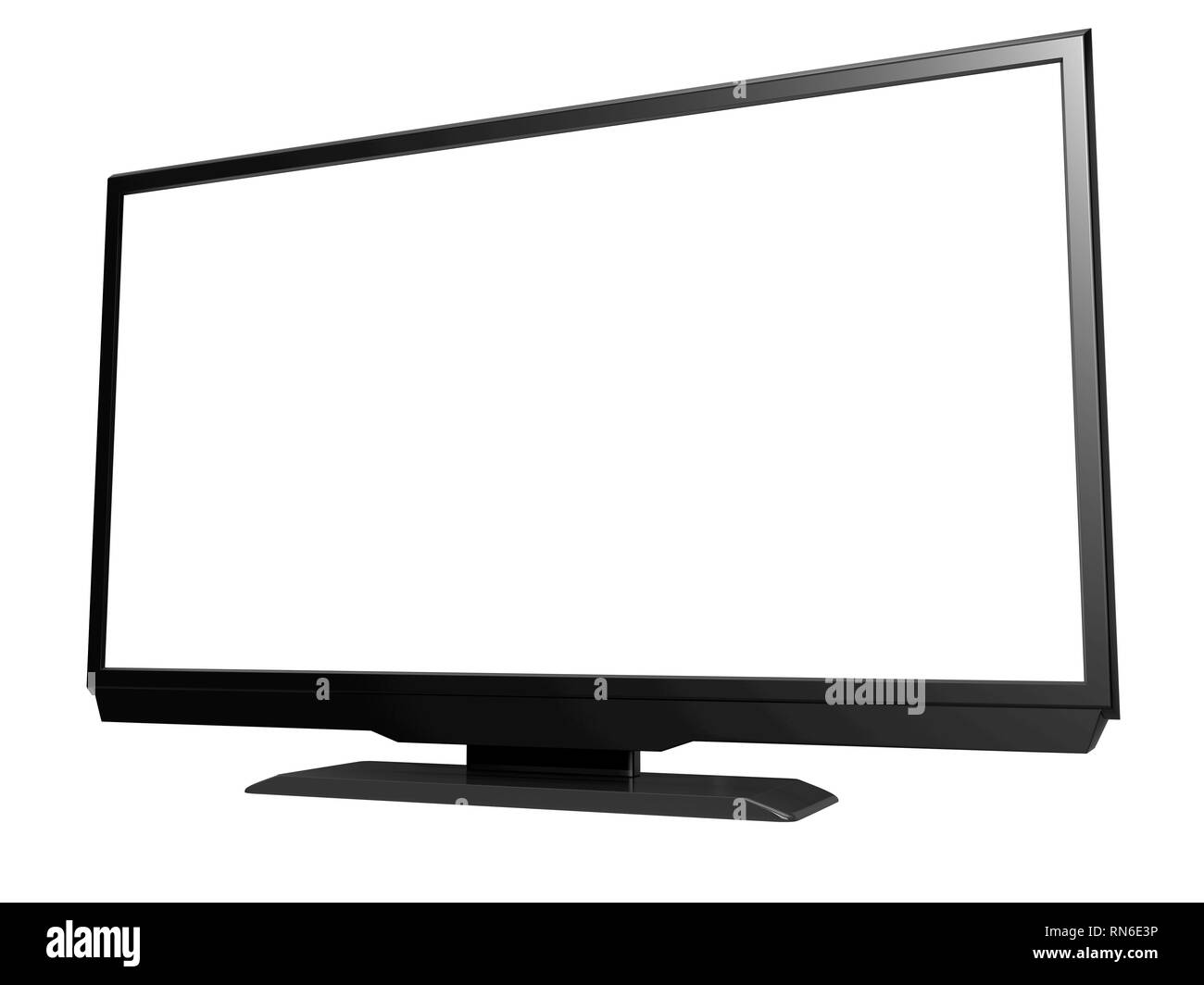 Modern LED LCD tv isolated on white background. 3D rendering Stock ...