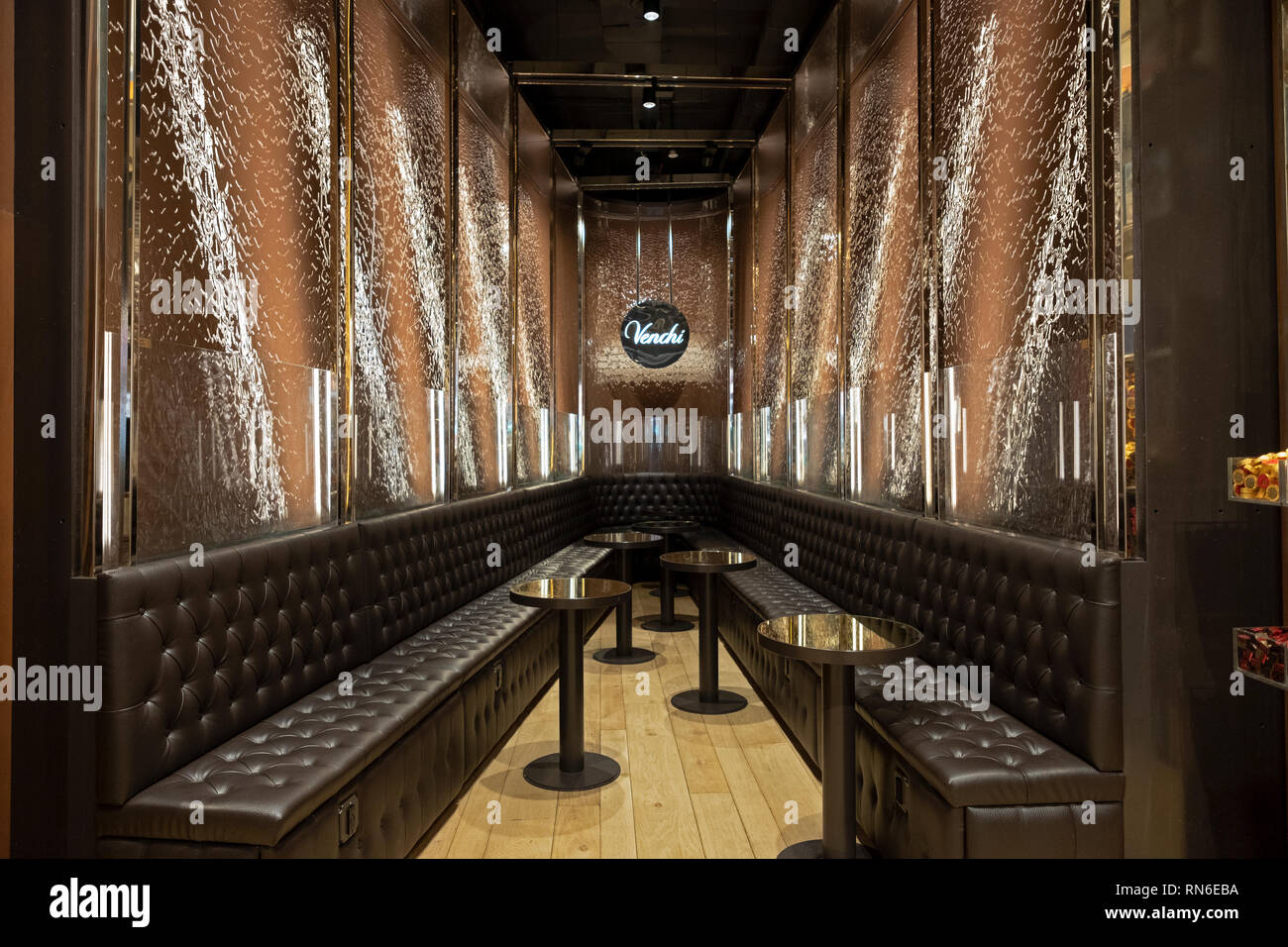 The world's largest chocolate waterfall inside VENCHI, an Italian ...