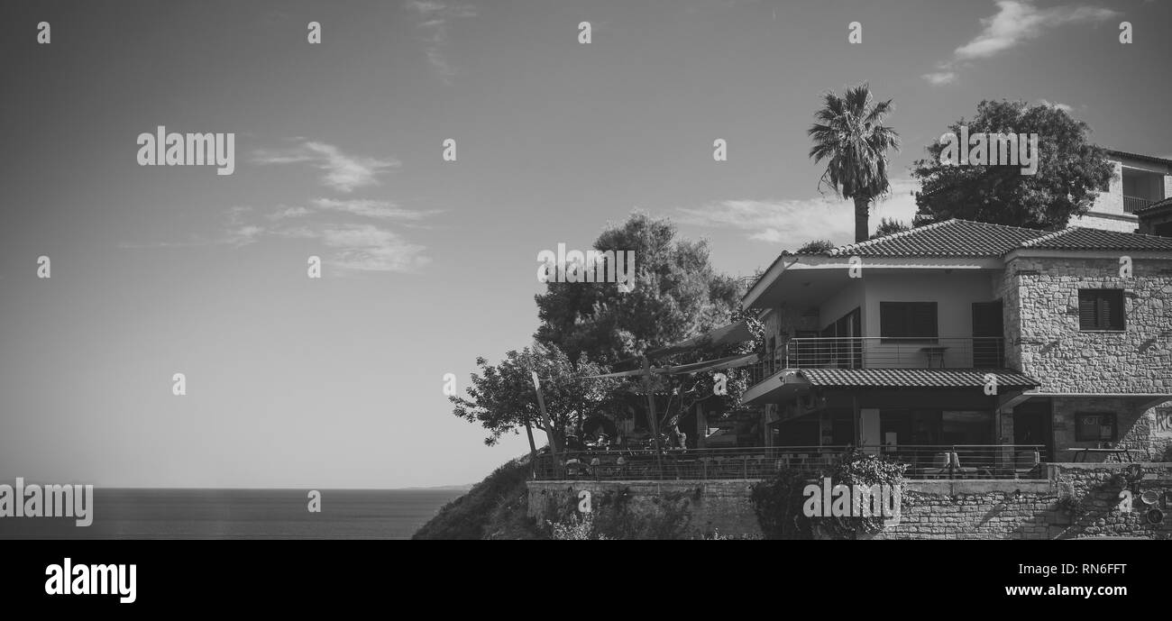 Tree rich shore landscape Black and White Stock Photos & Images - Alamy