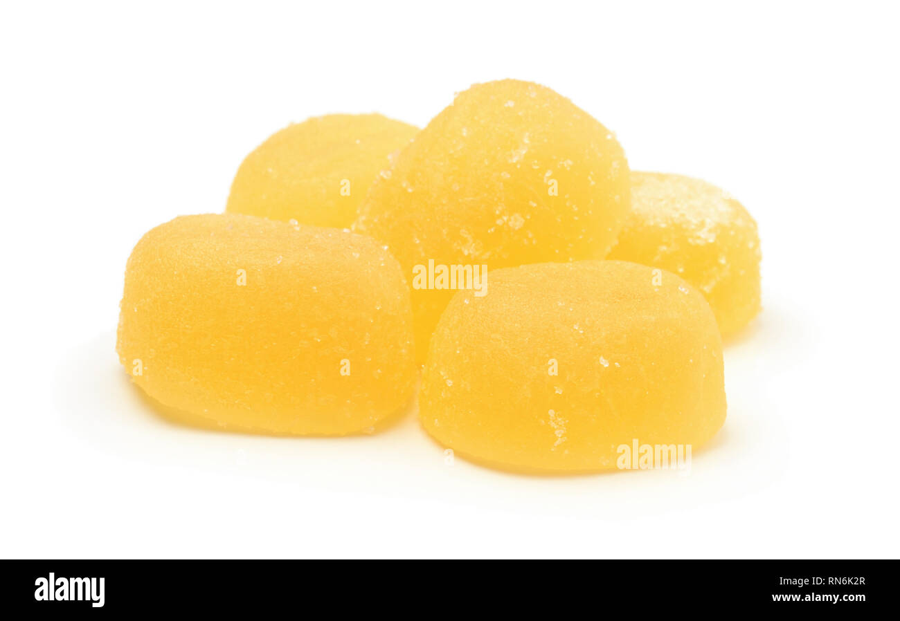 Delicious yellow marmalade isolated on white background Stock Photo Alamy